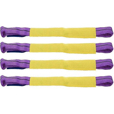 Set mit 4 weichen Schlaufen-Zurrgurten, hochbelastbaren Achsen-Zurrgurten, einziehbaren Auto-Zurrgurtschnallen (1/5)