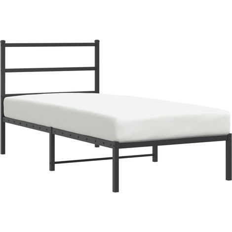 Maison Exclusive - Cadre de lit métal sans matelas avec tête de lit noir 90x190 cm (1/5)