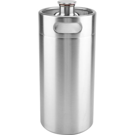 Mini fût à bière en acier inoxydable avec couvercle à vis spiralé, fournitures pratiques pour maison et hôtel (3,6 L) (1/5)
