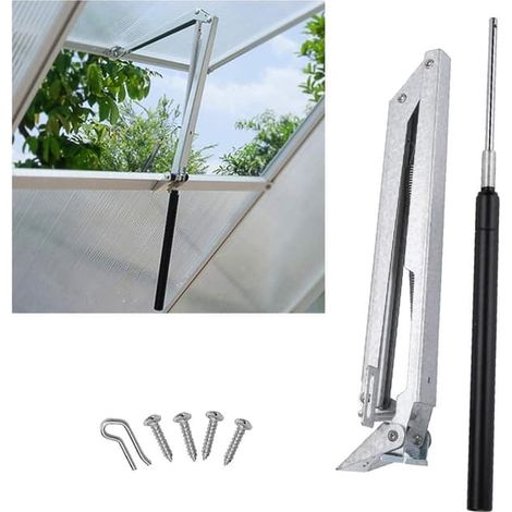 Ecleanfy - Ouvre-fenêtre automatique à ressort unique pour serre et aération de toit, opérateur de fenêtre en tôle d'aluminium galvanisée (1/5)