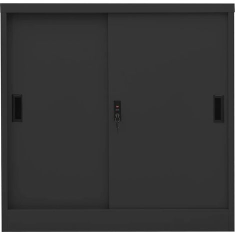 Maison Exclusive - Armario de oficina puerta corredera acero antr