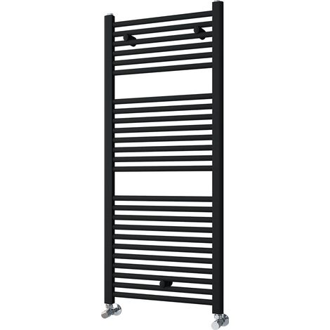 Kibath Secatoallas Radiador circuito calefacción de 120 cm x 50 cm acabado NEGRO mate fabricado en acero