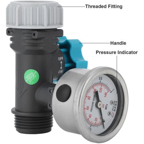 Valve de pression d'eau, Manomètre Compteur Régulateur Séparateur Accessoire d'Outil Pneumatique Contrôleur pour l'irrigation Jardin Serre Chaude (1/5)