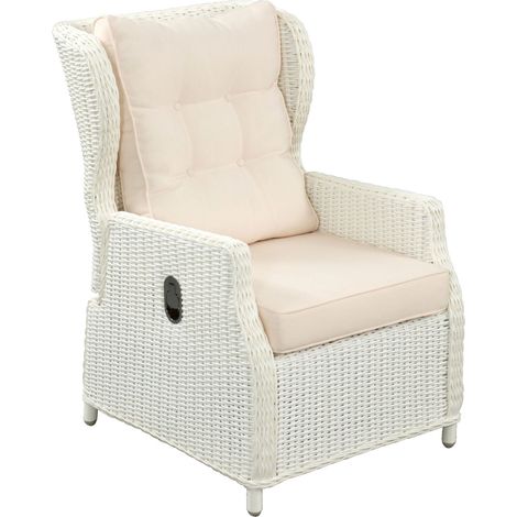 Inko Lounge-Sessel Leona Rattanoptik Loungesessel Gartensessel 3 Farben zur Wahl Rattanoptik weiß (1/2)