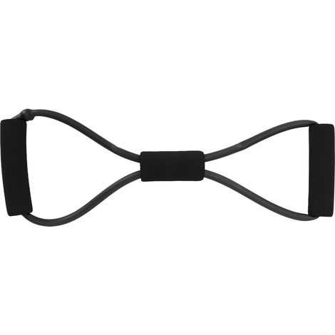 Bande élastique de fitness domestique, sangle d'exercice corporel en noir, bande de résistance extensible pour entraînement musculaire (1/5)