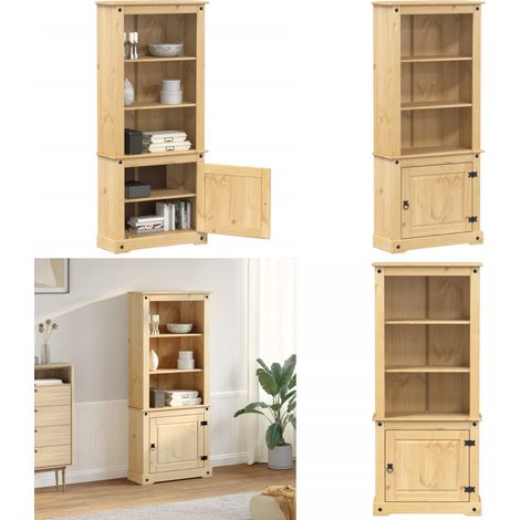 Buffet haut Corona 74x38x170 cm bois de pin massif - Buffet - Armoire - Meuble De Rangement - Meuble De Salon - Bois Massif - Home & Living (1/5)
