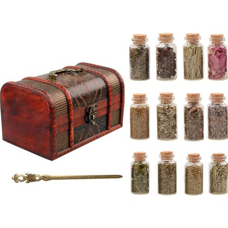 Coffret d’Herbes Séchées Naturelles – Plantes Aromatiques en Flacons Verre avec Bouchon (1/5)