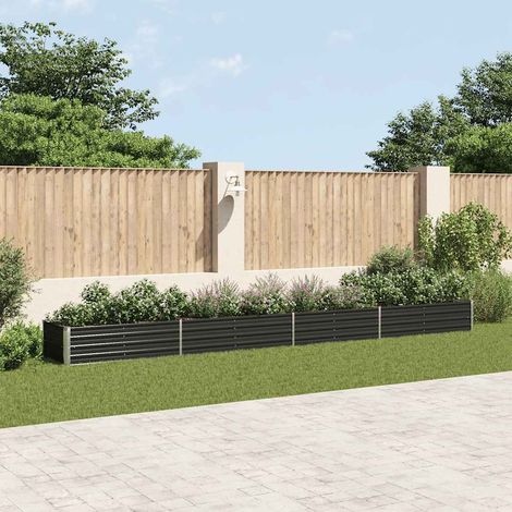 Vidaxl – Jardinière surélevée en acier galvanisé 600x80x45 cm – Résistante aux intempéries – Grand espace pour fleurs et légumes