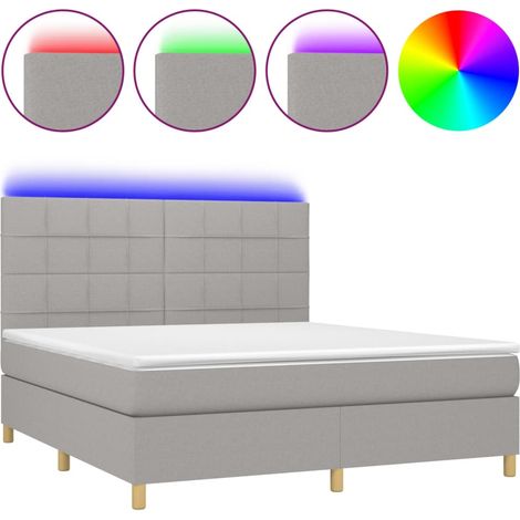 Maison Exclusive - Sommier à lattes de lit matelas et LED Gris clair 160x200 cm