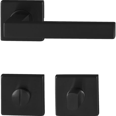 Poignée Chia WC avec cames de support, acier inoxydable noir mat (1/3)