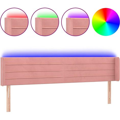 Maison Exclusive - Cabecero con LED de terciopelo rosa 183x16x78/ (1/5)