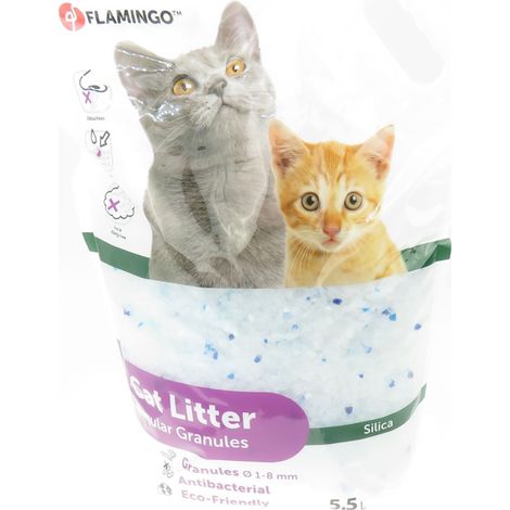 Litière silica granules moyen. 5.5 litres litière pour chat - Flamingo (1/5)