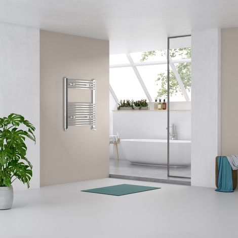 Biubiubath Chrome Camber Bathroom Towel Radiator Modern Design 800x400mm (1/5)