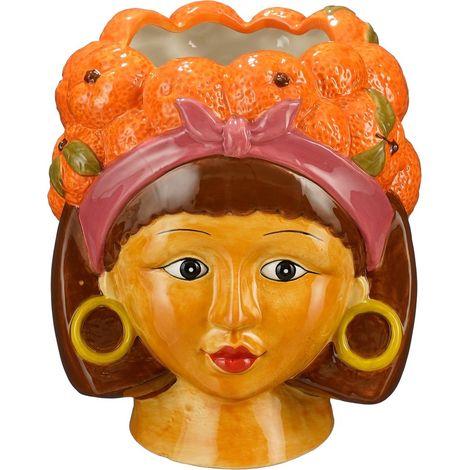 Mica Decorations Cache-pot d'intérieur Orange H22xl20xL20cm (1/5)