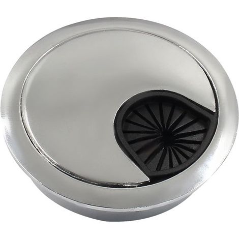 Tapa para pasacables de escritorio, Tapa redonda para pasacables, Tapa para pasacables de escritorio, 80 mm, Plateado (1/5)