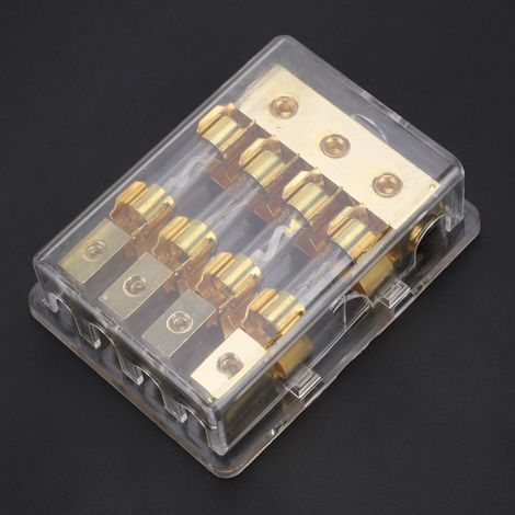 12V 60A Boîtier Porte-Fusibles à Lame pour Auto Stéréo Audio, 1 Entrée 4 Sorties (1/3)
