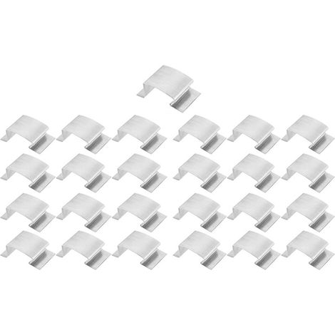 Lot de 25 pinces de fixation pour serre en acier inoxydable argenté clips pour vitres et panneaux de serre accessoires de montage pour jardin serre et véranda (1/4)