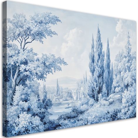 Tableau déco Paysage Forêt Arbres Nature Bleu 100x70 (1/5)