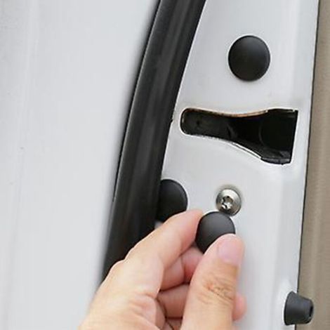Set mit 12 universellen schwarzen Schutzschraubenabdeckungen für Autotürschlösser im Innenraum (1/5)