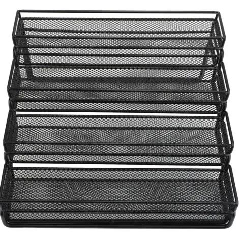Étagère à épices extensible à 4 niveaux, structure métallique stable, étagère de présentation à étages séparable pour comptoirs et placards. (1/3)