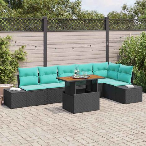 vidaXL Conjunto de Comedor de Jardín 7 uds. 6-Número de plazas (1/5)