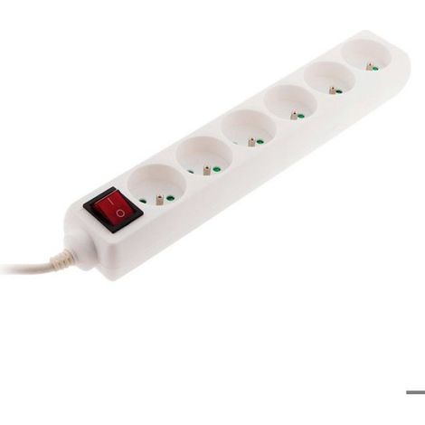 Bloc Multiprise - 6 Prises 16 A 2P+T - Avec Interrupteur Lumineux - Sécurité Enfant - Blanc (1/5)