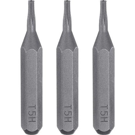 3pcs T5H Embout de Tournevis Torx 5/32" Tige Hexagonale 28mm Longueur Acier S2 Magnétique Tête Étoilée à 6 Pans pour Tournevis Manuels Électriques Réparation de Précision (1/5)