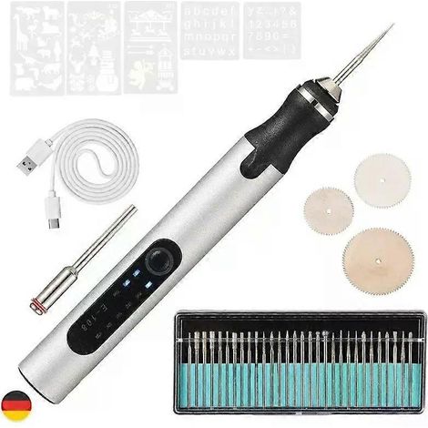 Elektrischer Gravierstift, Ätzwerkzeug, Bastelwerkzeug, Graviermaschine, Mini-Set, DIY für Metall, Glas, Holzschnitzerei (1/4)
