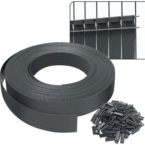 Vounot – Kit de lamelles occultantes PVC brise vue 75m x 4.7cm – Résistant aux UV et à la moisissure – 150 clips fournis – Installation facile