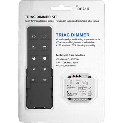Kit Variateur LED 220V 360W TRIAC Dimmer + Push Dim avec Télécom (1/5)