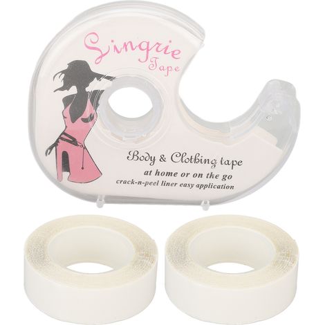 2 Rouleaux Ruban Double Face Transparent pour Vêtements et Peau - Dispenser Inclus (1/5)