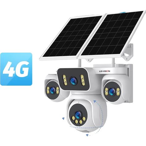 Cámara de vigilancia exterior, zoom óptico 12X, seguimiento por IA, 4G, sin tarjeta. (1/2)