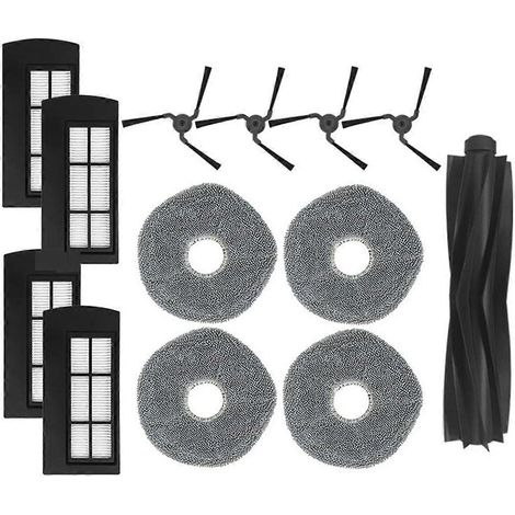 Pièces de rechange pour aspirateur robot Clean X9 Pro : brosse rotative, filtre et balai latéral. (1/5)