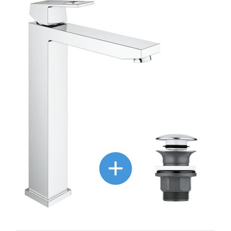 Grohe Eurocube Set Mitigeur monocommande 1/2' LavaboTaille XL + Bonde clic clac Grohe pour lavabo avec trop-plein (23406000-CLICCLAC) (1/5)