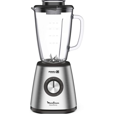 Blender Base Metal Inox Mixeur 800 W 5 Vitesses Bol Verre Thermique 1,75L Résistant aux Chocs Ice Crush Pulse Blender Smoothies Mixeur Blender 6 Lames Inox Lm439D10 (1/5)