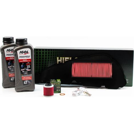 Kit Révision Filtres Bougies pour PIAGGIO Beverly 400 HPE ie ABS de 2021 à 2023 - IGOL PROPULS SCOOT PERFORMANCE 5W40 2L