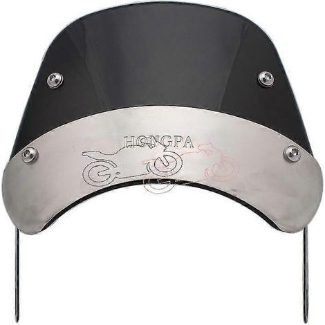 Pare-brise/visière d'instrumentation pour moto rétro café racer 5-7 pouces, compatible Honda, Yamaha Xjr 1300, Suzuki Gsx 1400, Royal - Noir (ensemble complet) (1/4)