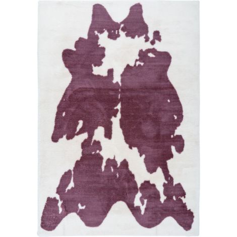 Tapis Imitation Fourrure "Rabbit" Violet & Blanc 120 x 160 cm (1/4)