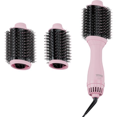 VEVOR Spazzola per Asciugacapelli Ionico, Styler Volumizzatore con Titanio Elettroplaccato, Rivestimento in Ceramica 65/75 mm, Styler e Volumizzatore, Spazzola ad Aria Calda 4 Temperature per Capelli