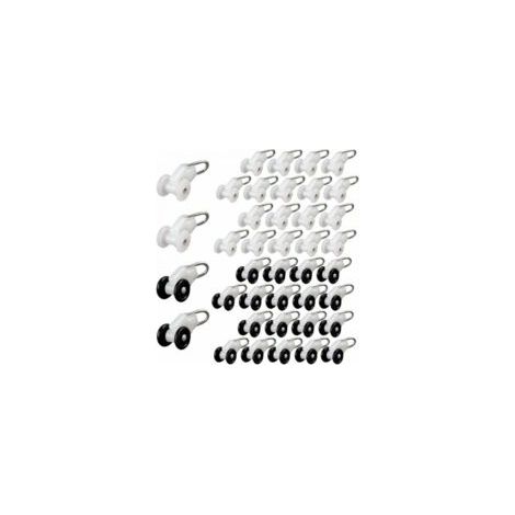 Set di 40 rulli scorrevoli per tende, ganci per binari per pergolati, rulli per binari per tende, puleggia in metallo, ganci scorrevoli per tende, rulli per asta per tende, scorrimento per binario per (1/4)