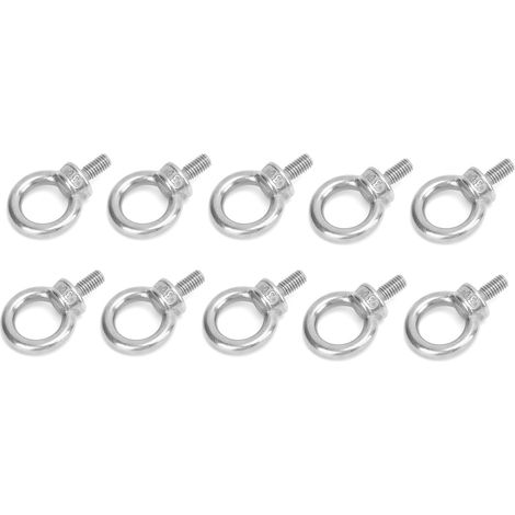 10 pièces Boulons à Œillet M6 Inox, Écrous et Rondelles pour Suspension et Ancrage (1/5)