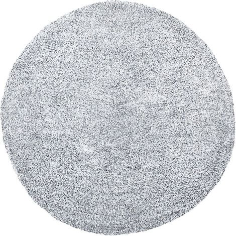 Tappeto shaggy bianco-nero tondo ø140 cm Demre (1/5)