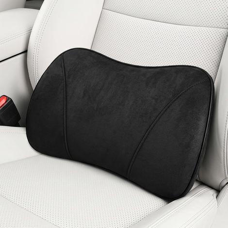 Coussin Lombaire Voiture, Mousse à Mémoire de Forme Soutien Lombaire, soulage douleurs dorsales s'adapte étroitement Taille Coussin Dorsal pour Voiture et Bureau, Portable (Noir) (1/5)