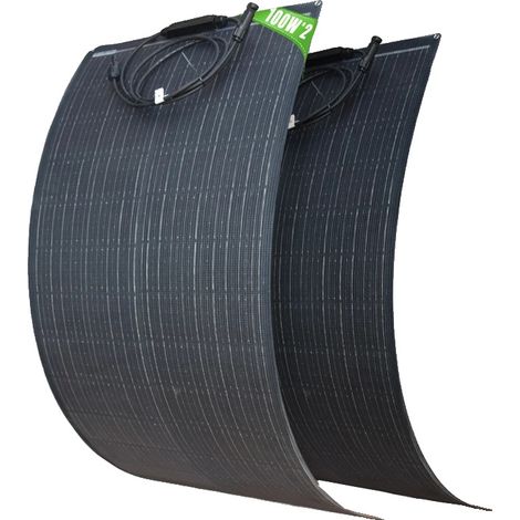 Panneau Solaire Flexible, Haute Efficacité, Design Étanche Durable, 2PCS 100W (1/2)