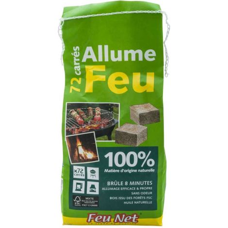 Décamp - allume feu en sac 72 carres feu net barbecue (1/4)