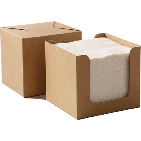 Lot de 100 serviettes de cocktail blanches au toucher lin pour mariage, fête, restaurant. La taille d'extension est de 20 x 20 cm (1/5)