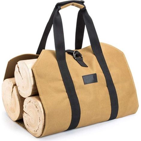 Holzsack – Khaki – Robust und wasserdicht – Holztragetasche (1/5)