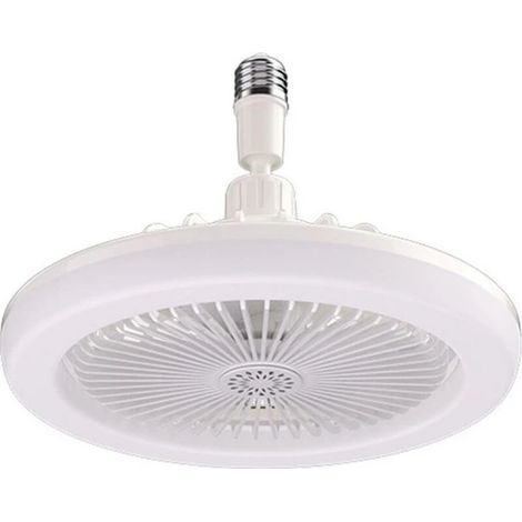 Ventilateur de plafond intelligent et silencieux – Télécommande – 3 vitesses – Lumière blanche et chaude – Installation E27 – 25 cm blanc (1/2)