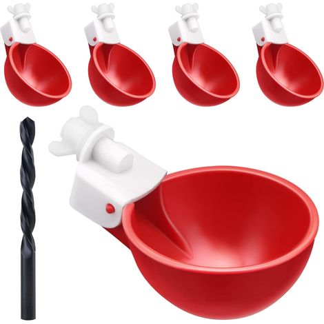 DIY Abreuvoir Poules, 5 Pièce Abreuvoirs Automatiques Kit avec scie à Trou de pour Poussins Canards Oies Dindes ou Lapins (1/5)