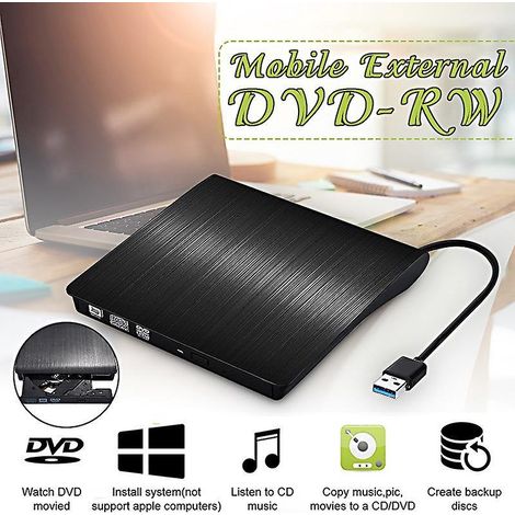 lecteur Cd/dvd Externe Usb 3.0,noir (1/5)